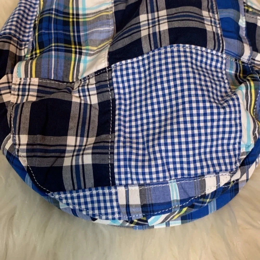 Janie and Jack cobalt plaid newsboy / cabbie cap Size 0-6 Months